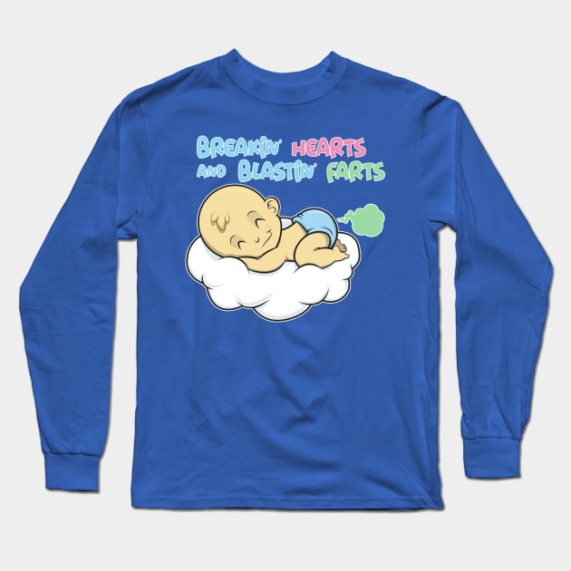 breakin hearts...blastin farts baby Long Sleeve T-Shirt by CoySoup